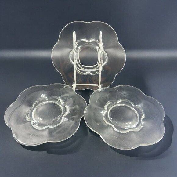 Vintage Duncan Miller Canterbury Pattern Elegant Glass Clear Dish Plate Set 3 - Picture 1 of 8
